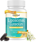 Liposomal Luteolin 200mg – Luteolin Supplement & Brain Supplement for Memory and Focus with Apigenin & L-Theanine – Non-GMO, Gluten-Free, 60 Softgels