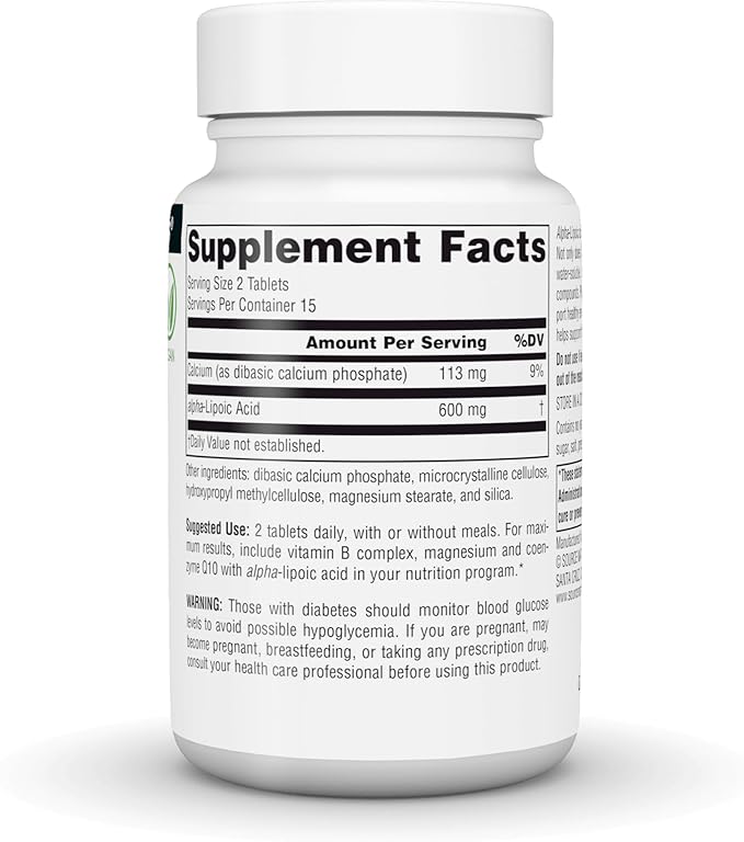 Source Naturals Alpha Lipoic Acid, Timed Release Antioxidant Protection* - 300mg - 30 Vegan Tablets