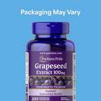 Puritan's Pride Grapeseed Extract 100mg with Citrus Bioflavonoid Complex, Dietary Supplement for Antioxidant and Heart Health Support, 200 Rapid Release Capsules