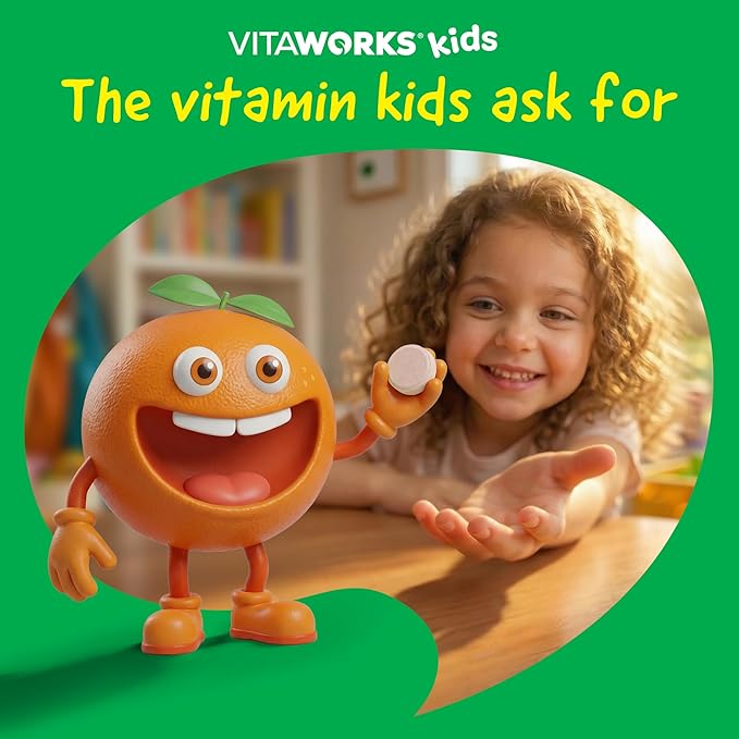 Kids Iron 10mg with Vitamin C 50mg Chewable Tablets - Tasty Natural Flavored - Vegan, Vegetarian, GMO-Free, Nut Free - Dietary Iron Supplement - Blood Formation for Children - 120 Chewables