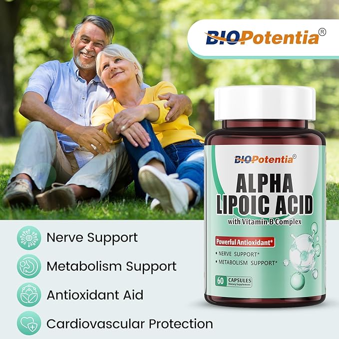 Alpha Lipoic Acid 600mg Per Serving - ALA Supplement with Vitamins B1, B6 & B12 - Supports Antioxidant Activity, Metabolism & Nerve Health | Non-GMO - 60 Capsules