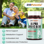 Alpha Lipoic Acid 600mg Per Serving - ALA Supplement with Vitamins B1, B6 & B12 - Supports Antioxidant Activity, Metabolism & Nerve Health | Non-GMO - 60 Capsules