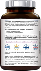 Innate Vitality Organic Milk Thistle Supplement, 300mg Extract, 80% Silymarin Flavonoids, Liver Health, Detox & Cleansing, Made in USA, Non-GMO, 120 Veggie Capsules