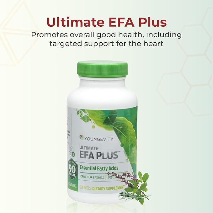 Youngevity Ultimate EFA Plus – Essential Fatty Acids, 90 Soft Gels – Balanced Fish Oil Formula for a Healthy Lifestyle – Omega-3, Omega-6, Omega-9 Supplement for Optimal Health Support
