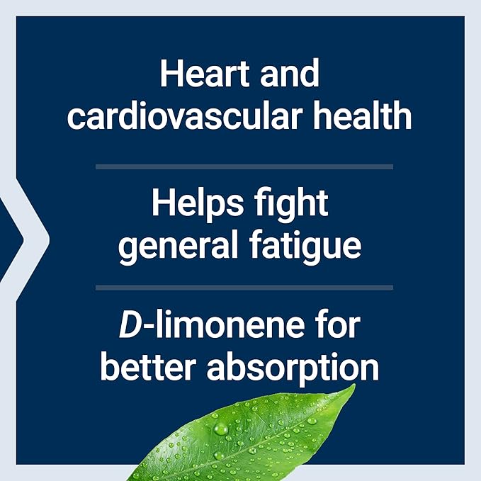 Life Extension CoQ10 (Ubiquinone) with d-Limonene – Heart Health, Fight General Fatigue, Better Absorption – Gluten-Free, Non-GMO – 60 Softgels