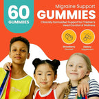 Kids Migraine Gummies – Original Triple Protocol Formula, 60 Gummies with Magnesium, Riboflavin B2 & Feverfew – Natural Brain Health Supplement for Migraine Wellness Support for Children