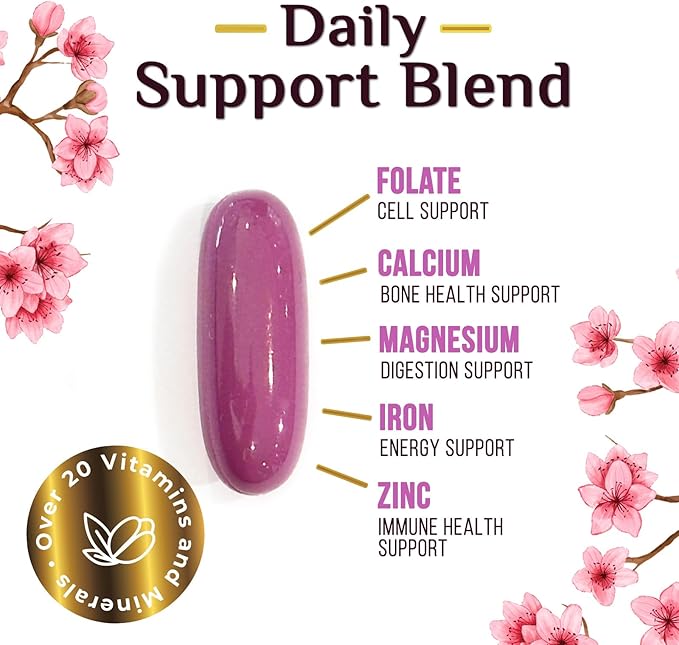 Multivitamin for Women - Essential Daily Womens Multivitamins with Calcium, Folic Acid, Vitamin A, C, D, E, B Vitamins, Zinc and Iron - Energy, Focus & Immune Support, Bottled In USA - 120 Softgels