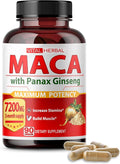 Vital Herbal Maca Root Complex with Ashwagandha, Tongkat Ali, Tribulus, Horny Goat Weed & Panax Ginseng – Herbal Support for Energy & Performance – 90-Day Supply