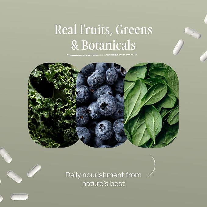 SUBSTANCE. - Nature's Sustenance Daily Greens, Daily Fruit and Veggies Supplement - Enhance Energy, Mental Clarity - Fruits and Vegetables Supplements - US Made, Vegan-Friendly - 30 Servings.
