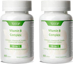 2 Bottles Vitamin B Complex with Vitamins B1, B2, B3, B5, B6, B12, Folic Acid, Choline, Zinc, Calcium, Inositol for Brain and Heart Support, Immunity, and Cellular Energy, 120 Tablets