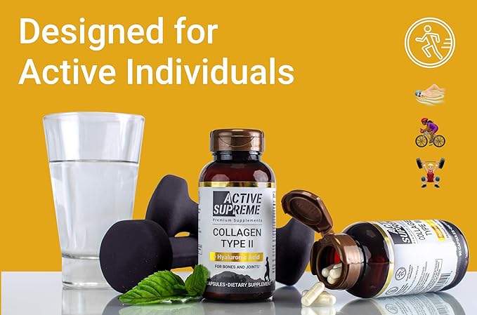 Type 2 Collagen for Joint Support | 270 Capsules (9 Month Supply) | Grass-Fed Hydrolyzed with Hyaluronic Acid & Vitamin C | Joint Health & Cartilage Support