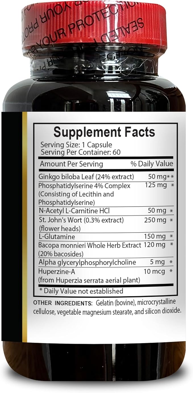 Mind Matrix Memory & Focus Enhancer - Premium Brain Support Formula with Natural Ingredients for Mental Sharpness & Cognitive Performance - 1 Bottle