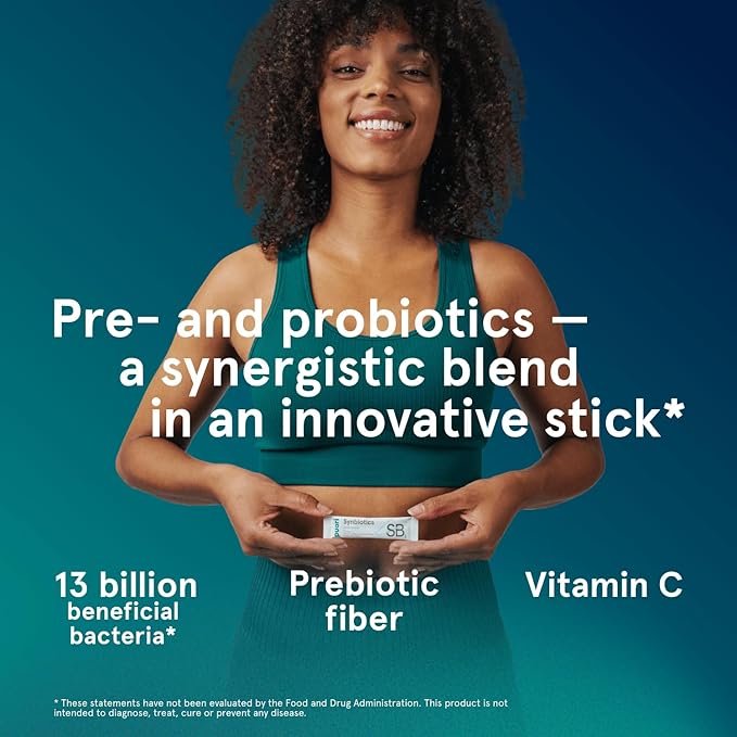 Puori Daily Probiotics & Prebiotics for Digetive & Gut Health - Immune Support Supplement with 13 Billion CFU & 4g Dietary Fiber - Shelf Stable for Bloating & Gas Relief