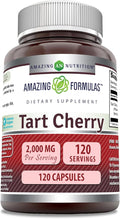 Amazing Formulas Tart Cherry 10:1 Extract Supplement | 2000 Mg per Serving | Capsules | Non-GMO | Gluten-Free | Made in USA (1 Pack | 120 Count)