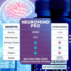 (3 Pack) Neuro Mind Pro Capsules, Official NeuroMind Pro Brain Health Pills with All Natural Ingredients, Optimal Brain Health & Wellness Supplement with Premium Vitamins for Women & Men(180 Capsules)