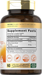 Carlyle Vitamin C 1000mg | with Rose Hips and Citrus Bioflavonoids | 250 Caplets | Vegetarian, Non-GMO, Gluten Free Supplement