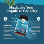 Nootropic Brain Supplement for Memory and Focus Support - Vitamins for Mental Support & Clarity with Bacopa Monnieri, VIT A, B6, Riboflavin, Niacin, Thiamin & Folate - Cognitive Complex - 60 Count