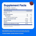 Feel Great Kids Elderberry Gummies with Zinc and Vitamin C | Immune Support Sambucus Elderberry | Berry Flavored Vegan Kids Multivitamins | 60 Day Supply