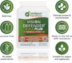 Vision Defender Plus Eye Supplement: AREDS2 Formula Vitamins, Minerals (Lutein, Zinc) Enhanced with Meso-Zeaxanthin for Complete Eyes/Eyesight Health Care & Support. 60 Easy-to-Swallow Vegan Capsules
