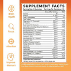 Gummies - Brain Supplement for Memory, Focus & Attention - Cognitive Support with Magnesium, Omega 3, Ashwagandha - 90 Count Raspberry Flavor