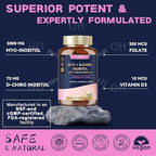 Totaria Myo-Inositol & D-Chiro Inositol Supplement Capules 3075mg, Plus Multivitamin Vitamin D3, Folate, Ideal 40:1 Ratio - Hormonal Balance for Women & Ovarian* Support | Vegan, Non GMO - 120 Caps
