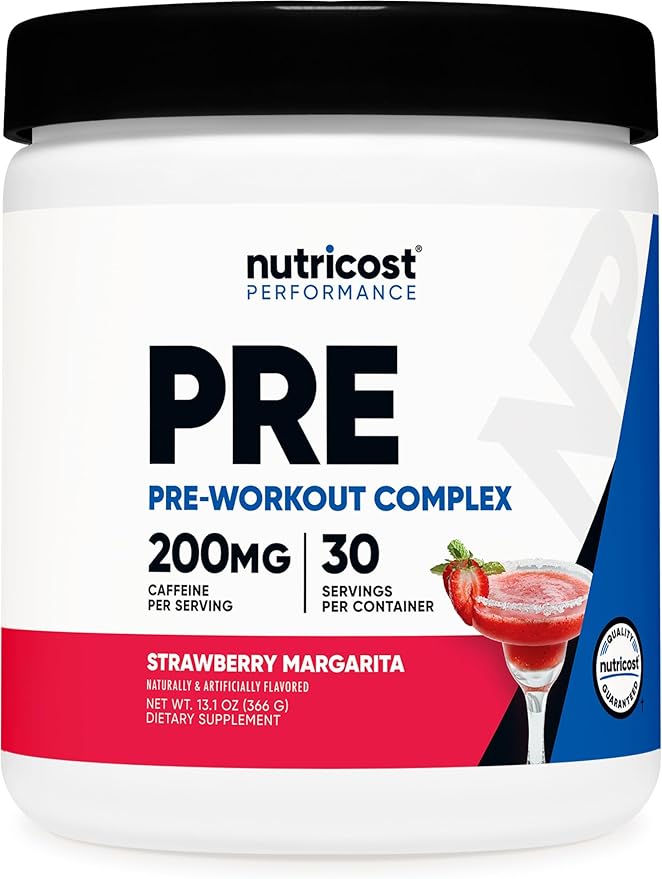 Nutricost Pre-Workout Powder (Strawberry Margarita) 30 Servings - GMO-Free, Gluten-Free, Vegetarian