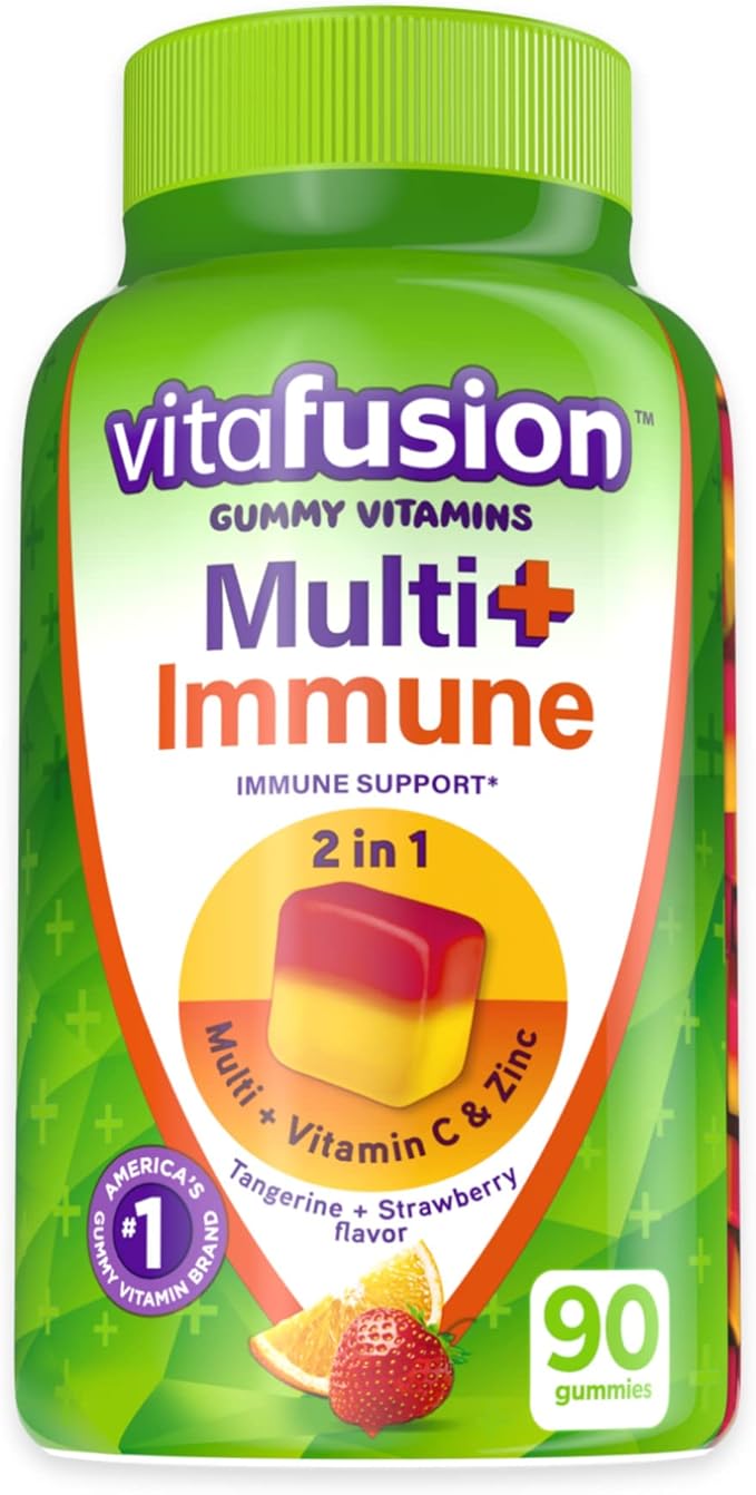 Vitafusion Vitamin B12 for Energy Metabolism, Multivitamin Plus Immune Support Gummies with Vitamin C, Zinc - 140 + 90 Count