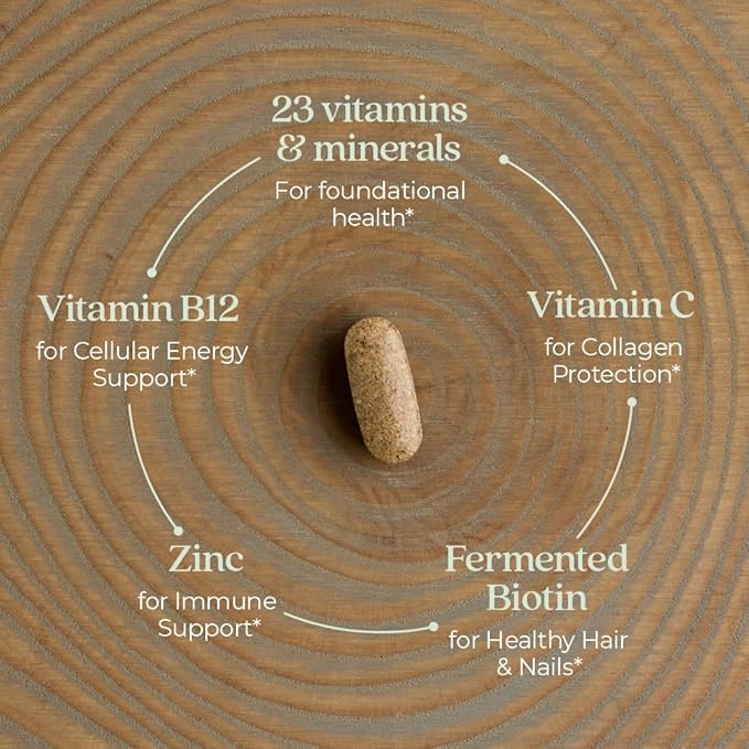 New Chapter Women’s Multivitamin, Iron, B6, B12, Biotin for Hair Growth, D3, Vit C, Zinc for Immune & Stress Support, Gentle on an Empty Stomach, One Daily, Non-GMO, Gluten-Free, 18+, 96 Tablets