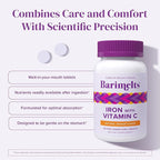 Barimelts Iron with Vitamin C, 90 Fast-Dissolving Tablets (1-Month Supply), Sugar-Free Bariatric Iron Supplement for Women, Natural Orange Flavor