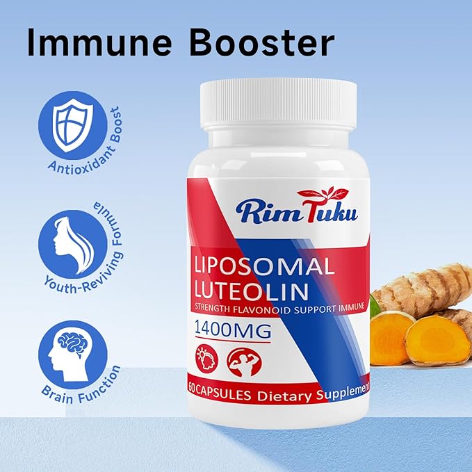 1400MG Liposomal Luteolin Supplement, Maximum Absorption, Potent Flavonoid Premium Antioxidant Supplement for The Brain 240 Capsules