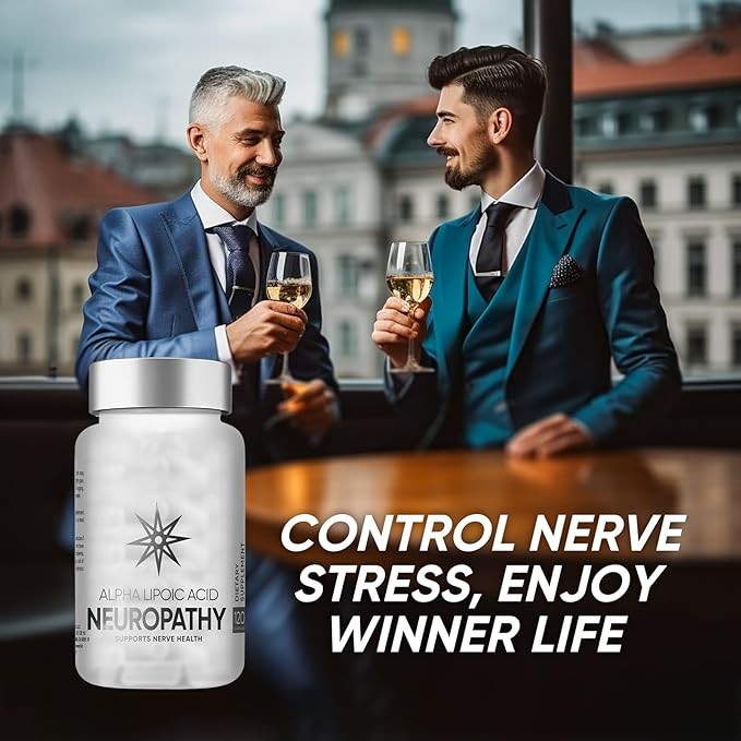 Nerve Savior Neuropathy Supplement with 600mg Alpha Lipoic Acid per Serving, 120 Capsules for Nerve Comfort in Hands, Fingers, Feet & Toes, 40-Day Supply, Vegan & Non-GMO