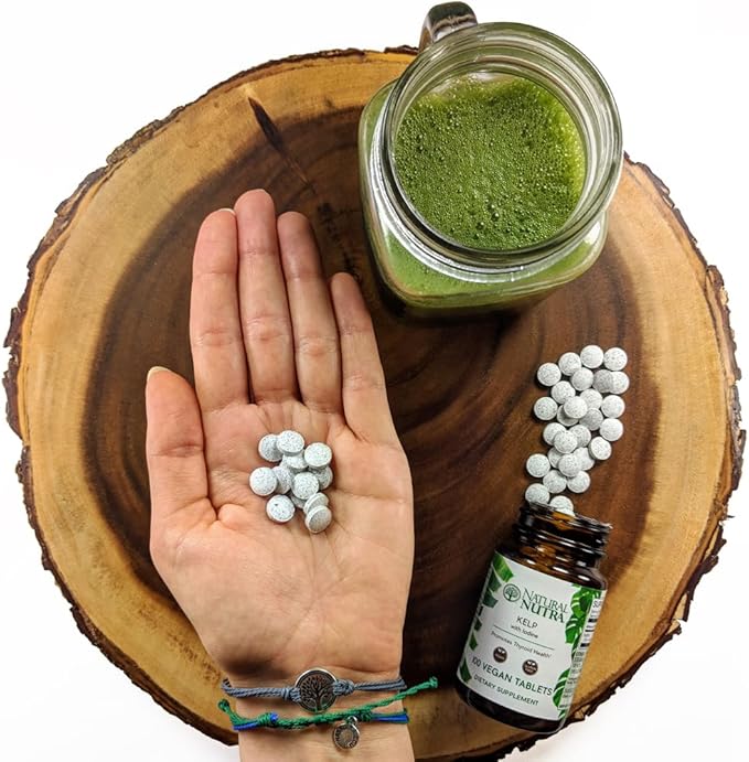Natural Nutra Kelp Iodine with Potassium Iodide - Thyroid Support Supplement - Immune Strength & Metabolism Balance - Vegan Sea Kelp for Wellness - 225 mcg Iodine - 100 Tablets