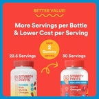 SmartyPants Kids Zero Sugar Multivitamin Gummies: Omega-3, Vitamins D, C, A, Plant-Based, Gluten Free, Strawberry Banana Flavor, 60 Count (30 Day Supply)