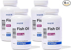 MAJOR Omega-3 Fish Oil - Fish Oil Supplement 1000mg - 100 Softgels (4-Pack)