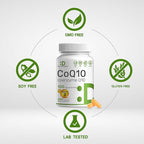 DEAL SUPPLEMENT CoQ10 100mg with Omega 3 100mg, 240 Capsules | Bioavailable Coenzyme Q10 Formula | Non-GMO