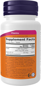 NOW Foods Folic Acid 800 mcg Tabs (Pack of 2)