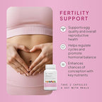 Fertility Support for Women | Conception for Her, Coenzyme Q10, Ashwagandha, Myo-Inositol & More| Support Cycle Regularity & Ovulation| Vegan, Non-GMO, USA Made-60 Capsules