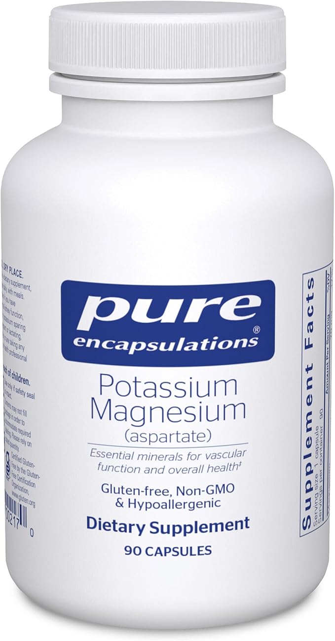 Pure Encapsulations Potassium Magnesium (Aspartate) | Supplement to Support Heart, Muscular, Bone, and Nerve Health* | 90 Capsules