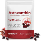 Astaxanthin Supplement – Natural Antioxidant Support – 12mg High Strength Softgels – Clean Formula, Gluten-Free, Easy to Swallow Capsules for Daily Wellness