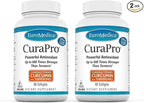 EuroMedica CuraPro 375 mg - Liver, Heart & Brain Health Support - Turmeric Essential Oil for Immune System & Antioxidant Support - Up to 500x Stronger than Turmeric - Non-GMO - 60 Softgels (Pack of 2)