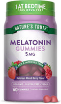 Nature's Truth Melatonin Gummies 5mg | 60 Count | Mixed Berry Flavor | Vegan, Non-GMO & Gluten Free Supplement