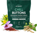 Organics Ocean Chill Buttons – Natural Ashwagandha Gummy Supplement with Organic KSM-66, Saffron & Rhodiola Rosea – Supports Relaxation, Mood, Focus & Energy - 1-Pack, 60 Count