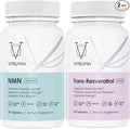 VITRUVIN Longevity Supplement - NMN 500MG + Trans-Resveratrol 500MG with Piperine - Vegan, Non-GMO, Gluten-Free, Gelatin-Free