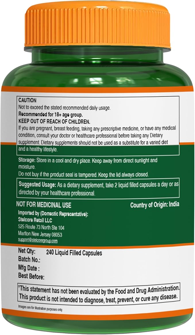 Pure Nutrition Vitamin E with Wheatgerm Oil, 1020mg |240 Caps | Natural Source of Vitamin E | Hair and Skin Supplement | Non GMO
