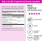 NatureWise Milk Thistle with Dandelion Root - Silymarin - Antioxidant Liver & Kidney Health Support Supplement - Vegan, Non-GMO, Gluten Free - 180 Count[180-Day Supply]