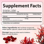 Astaxanthin 12mg, Premium Astaxanthin Antioxidant Supplements, Supports Eye, Skin, Immune, Internal Circulation, Fresh Microalgae Source, Triple Strength, Non-GMO, 4 Month Supply, 120 Softgels