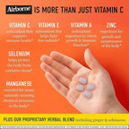 Airborne 1000mg Vitamin C + Zinc Immune Support Supplement Chewable Tablets, Very Berry & Citrus Flavor with Powerful Antioxidants Vitamins A C & E, 116 Chewable Tablets (Very Berry + Citrus)