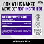 NAKED L-Glutamine Muscle Recovery Capsules, 1000mg, 240 Count, Made in The USA, Non-GMO, Gluten and Soy Free