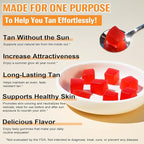 Daily Tanning Gummies - Enhance Natural Tan, Nourish & Protect Skin - with L-Tyrosine & Beta-Carotene - Sun-Free Glow - Watermelon Flavor, 60 Count