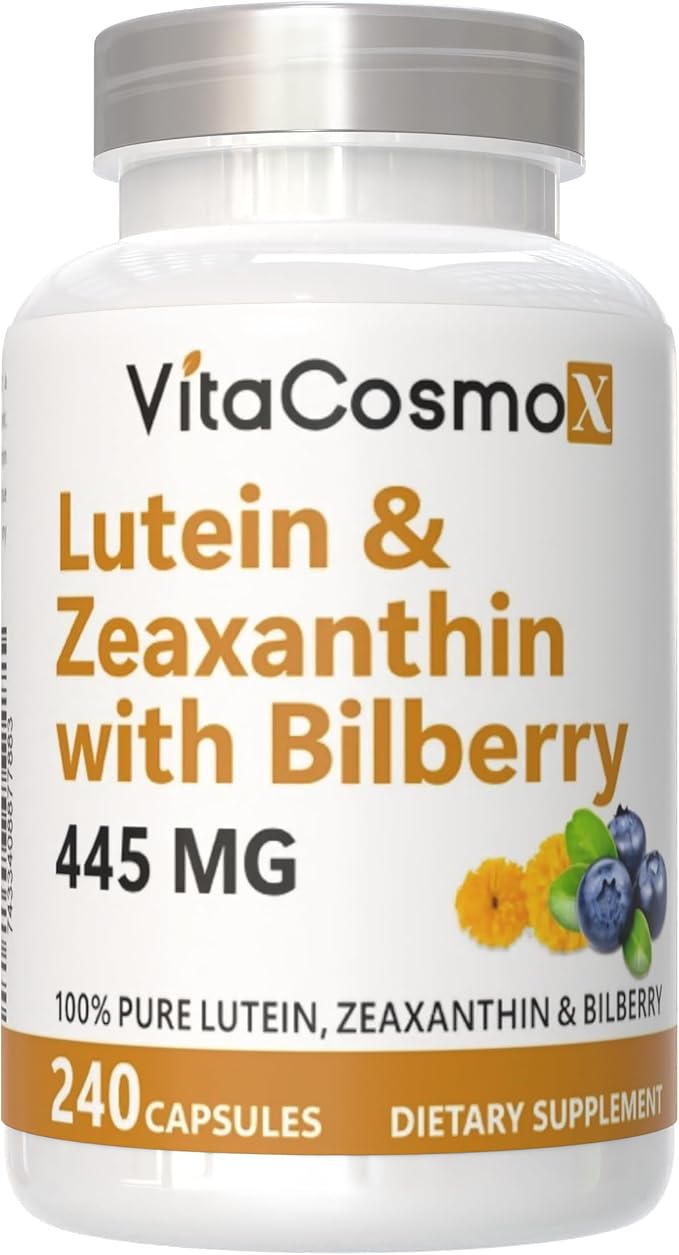 Lutein with Zeaxanthin, Vegan Capsules, 240 Count, 40 mg Lutein + 4 mg Zeaxanthin per Serving, Non-GMO, Gluten-Free - 2 Packs